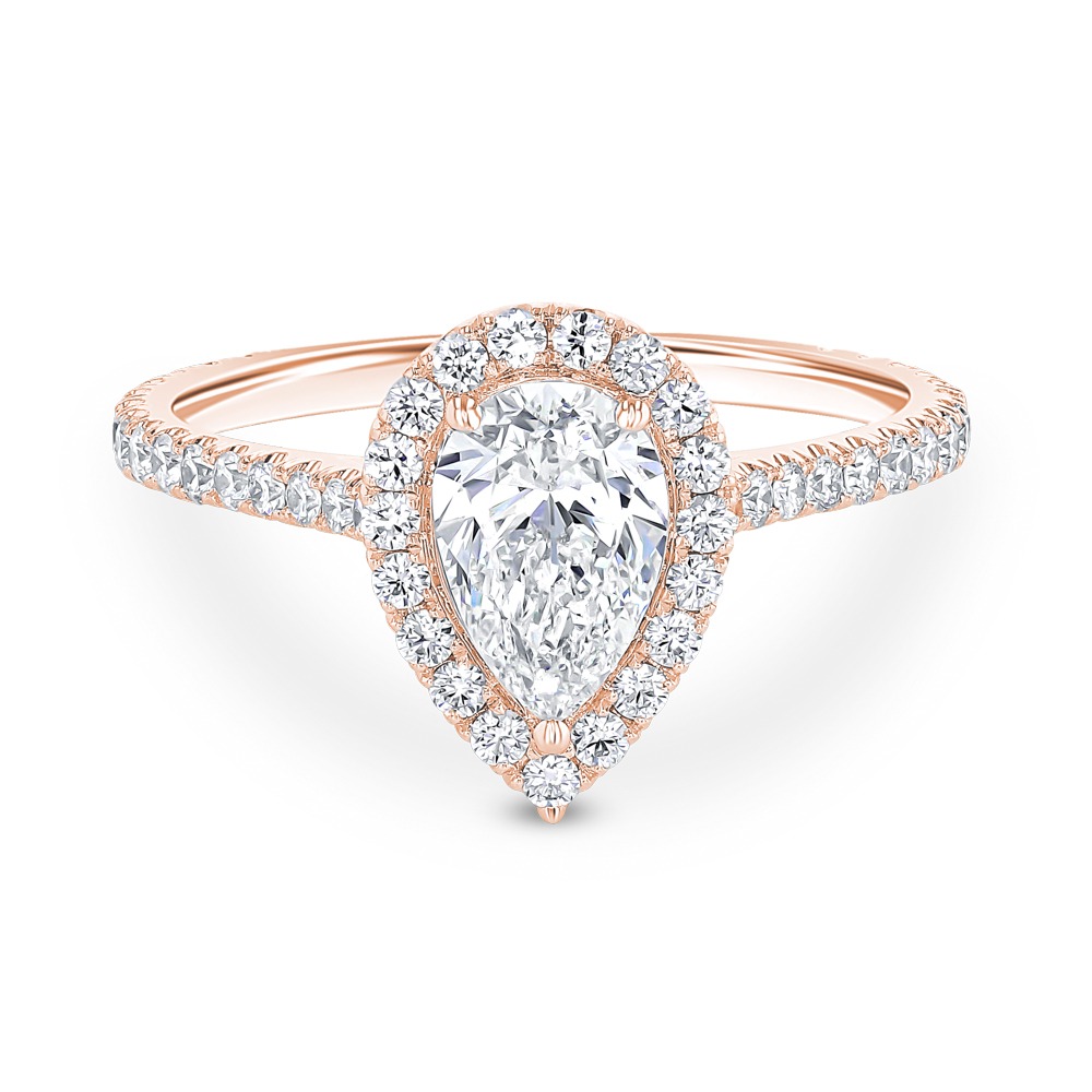 14K Rose Gold Pear Shape Engagement Ring