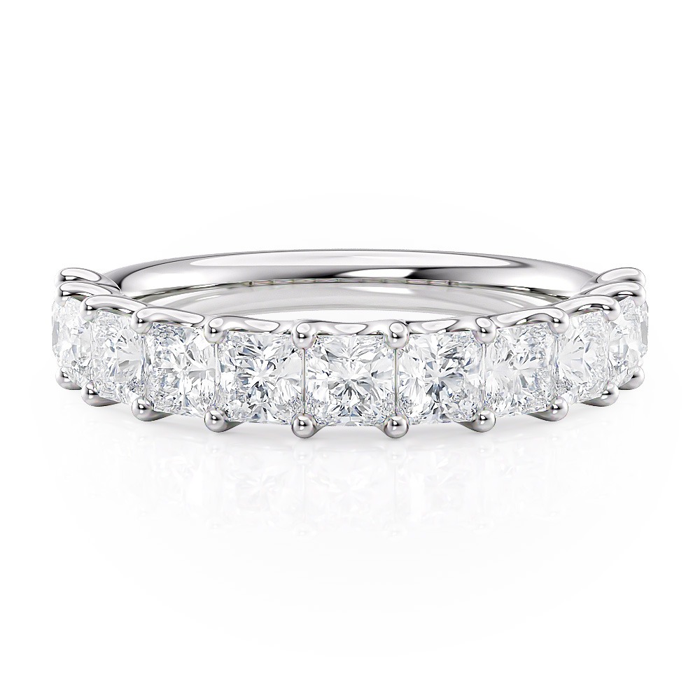 Platinum Shared Prong U Diamond Radiant Band (1.10CTW)