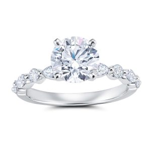 14K White Gold Floating Single Prong Engagement Ring