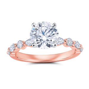 14K Rose Gold Floating Single Prong Engagement Ring 14K Rose Gold Floating Single Prong Engagement Ring