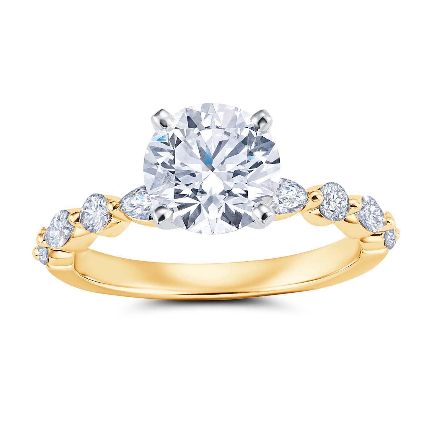 18K Yellow Gold Floating Single Prong Engagement Ring
