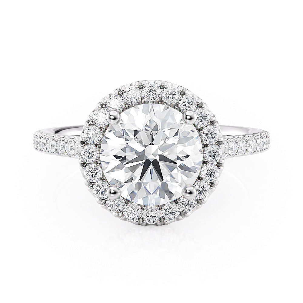 Platinum Petite Halo Engagement Ring