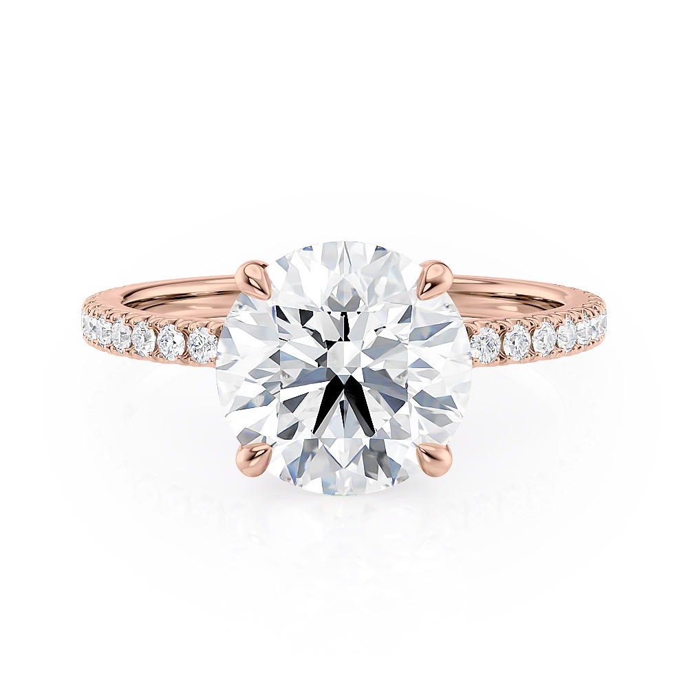 14K Rose Gold Floating Diamond Engagement Ring