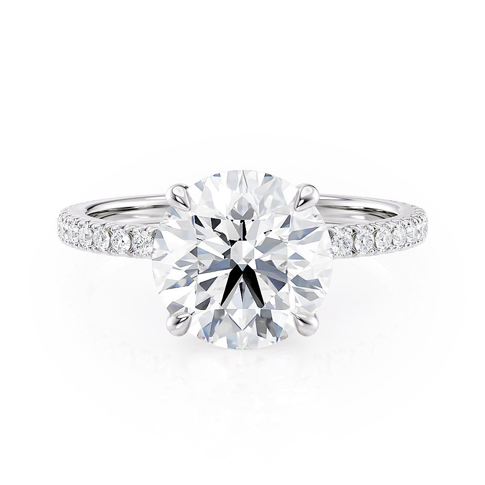 14K White Gold Floating Engagement Ring