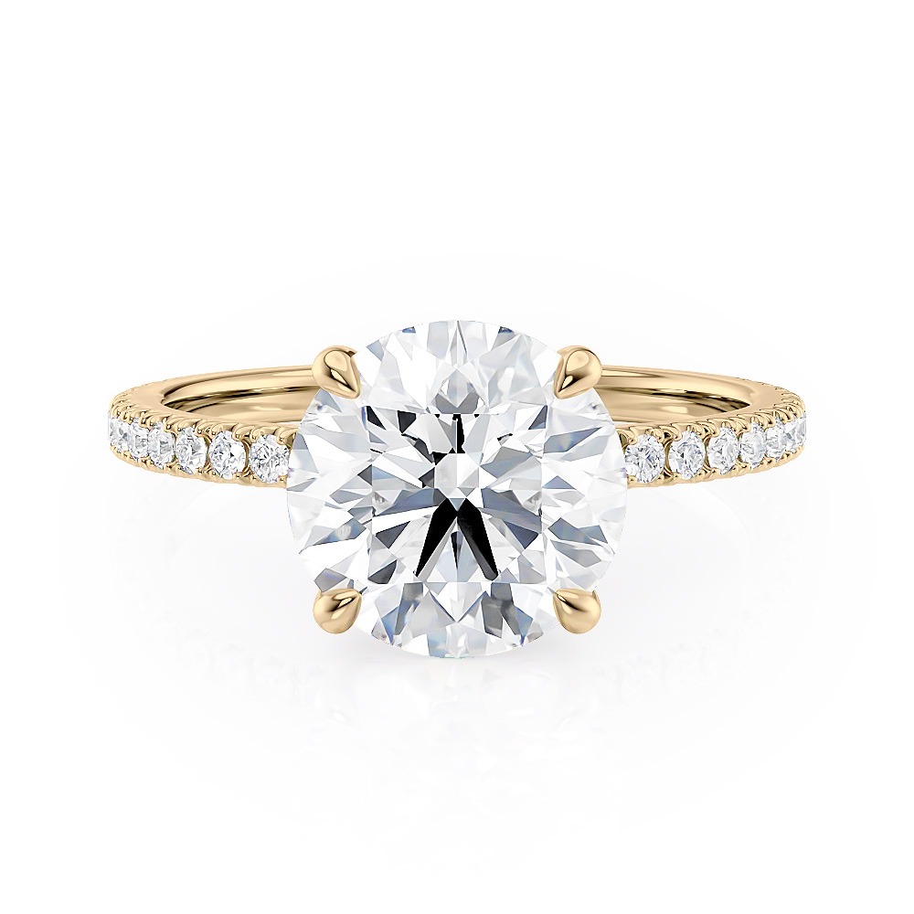 14K Yellow Gold Floating Engagement Ring