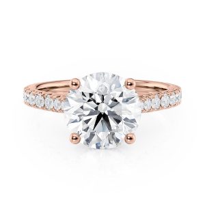 14K Rose Gold Hidden Halo Cathedral Engagement Ring 14K Rose Gold Hidden Halo Cathedral Engagement Ring