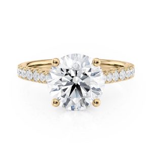 18K Yellow Gold Hidden Halo Cathedral Engagement Ring 18K Yellow Gold Hidden Halo Cathedral Engagement Ring