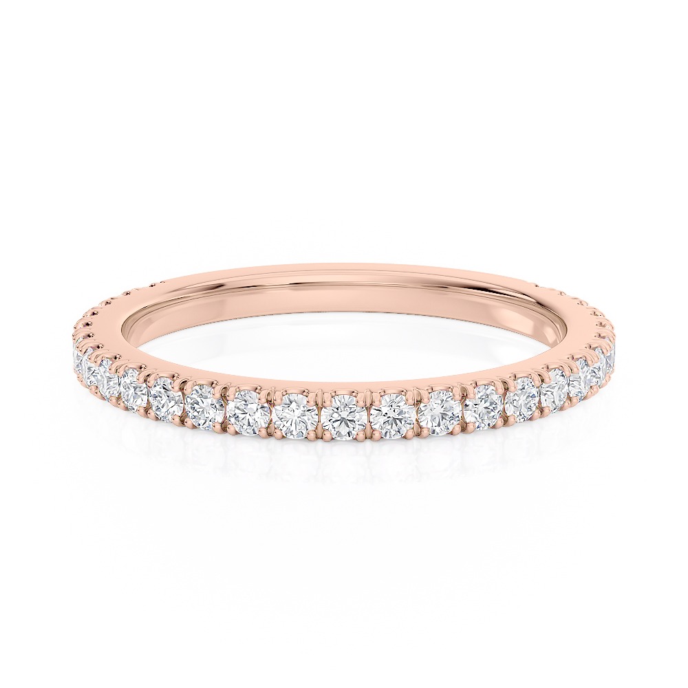 14k Rose Gold Diamond Wedding Band