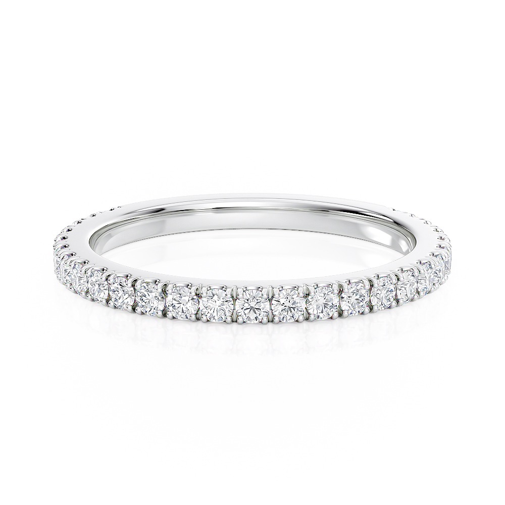 18k White Gold Diamond Wedding Band