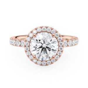 14K Rose Gold Floating Halo Engagement Ring 14K Rose Gold Floating Halo Engagement Ring