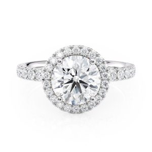 14K White Gold Floating Halo Engagement Ring