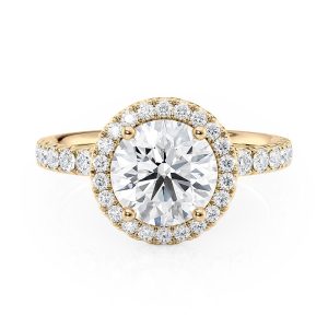 18K yellow Gold Floating Halo Engagement Ring 18K yellow Gold Floating Halo Engagement Ring