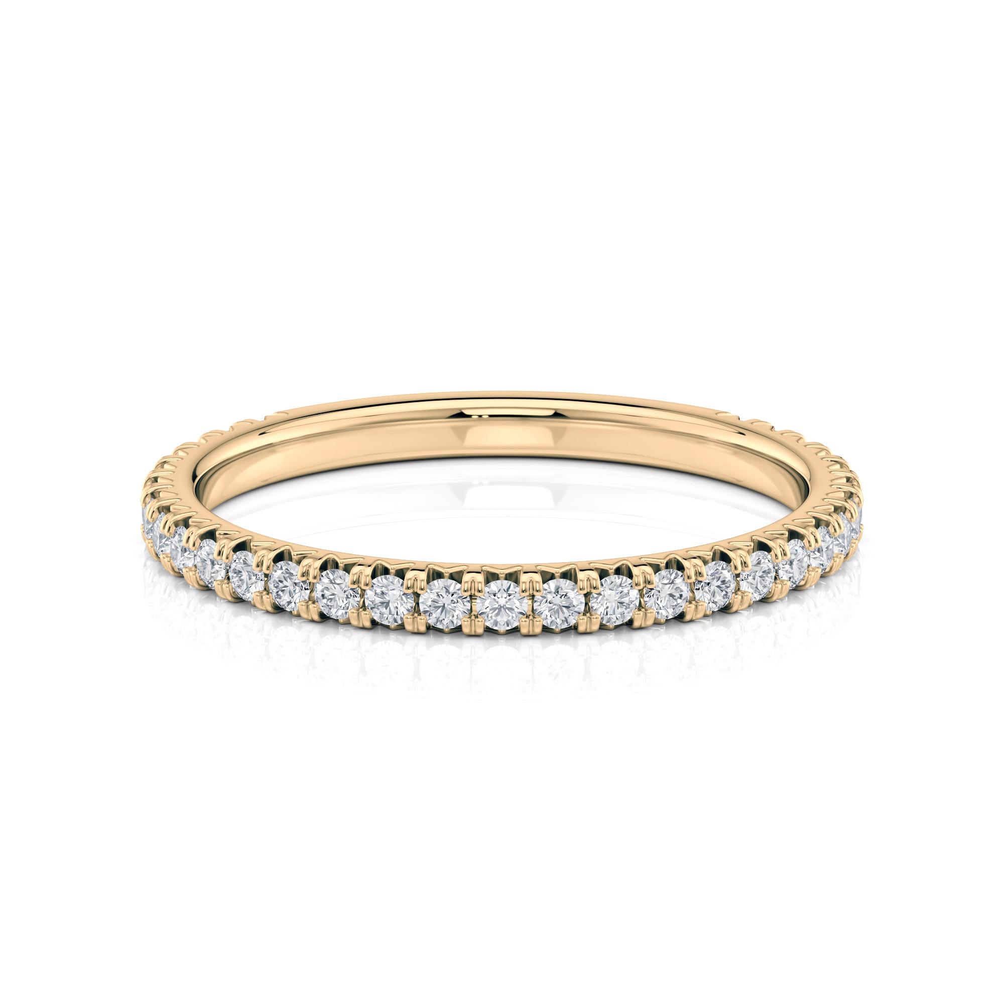 14k Yellow Gold French Cut Diamond Wedding Band