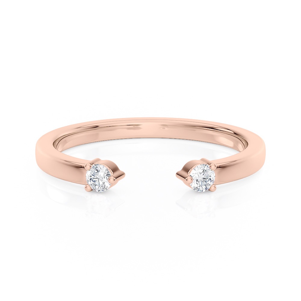 14k Rose Gold Prong Set Open Band