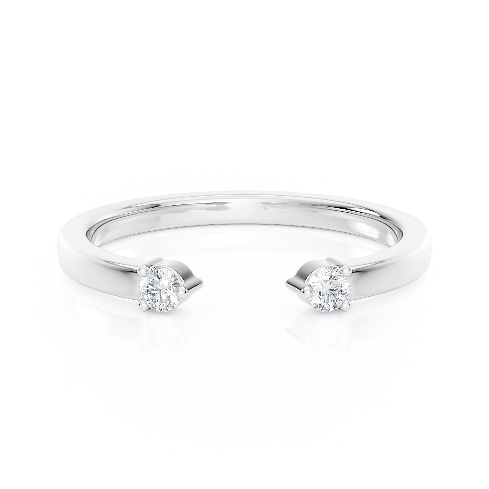 Platinum Prong Set Open Band
