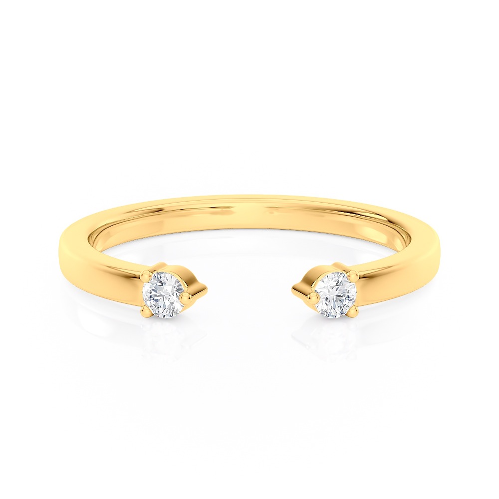 14k Yellow Gold Prong Set Open Band