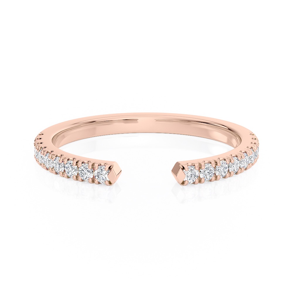 14k Rose Gold Diamond Open Band