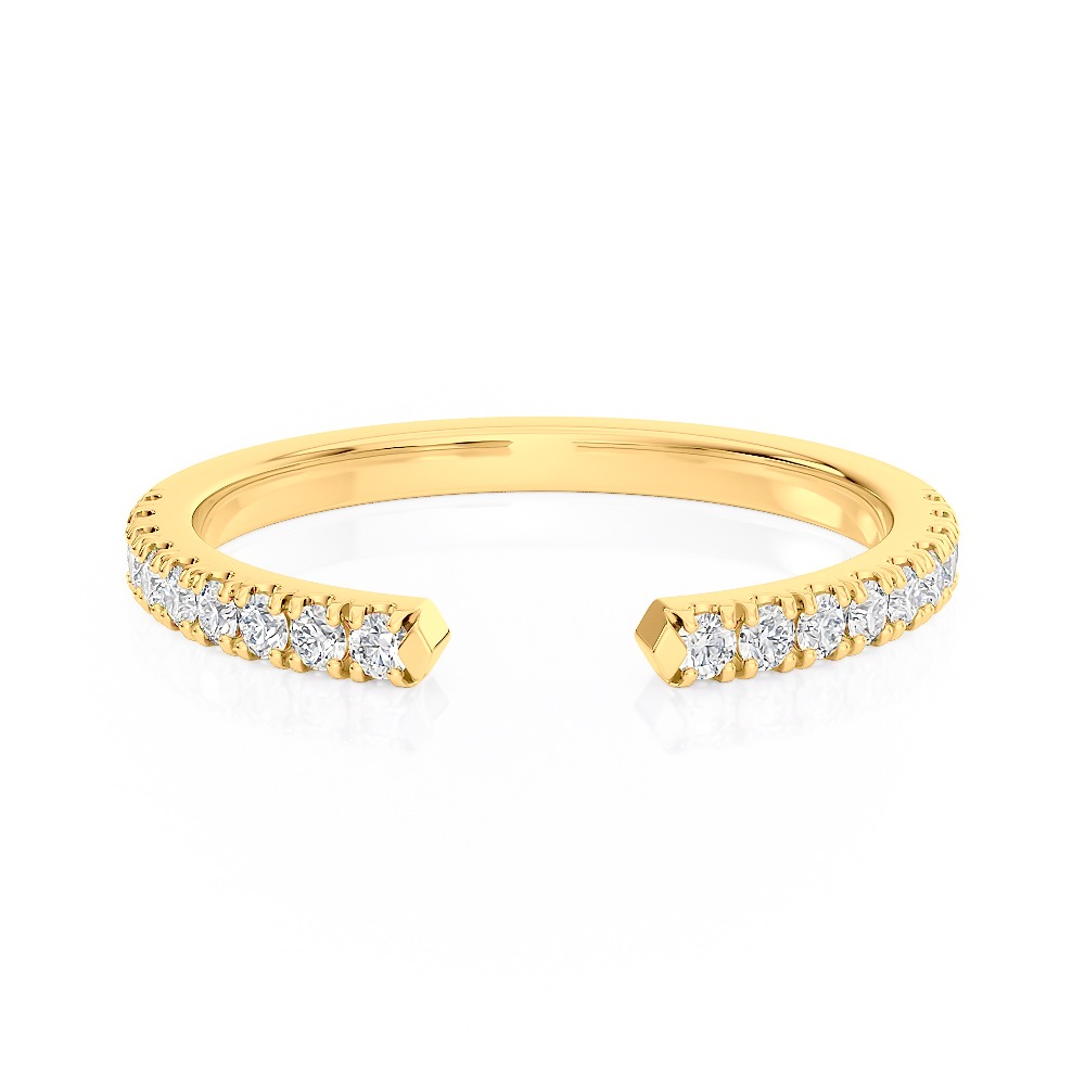 14k Yellow Gold Diamond Open Band