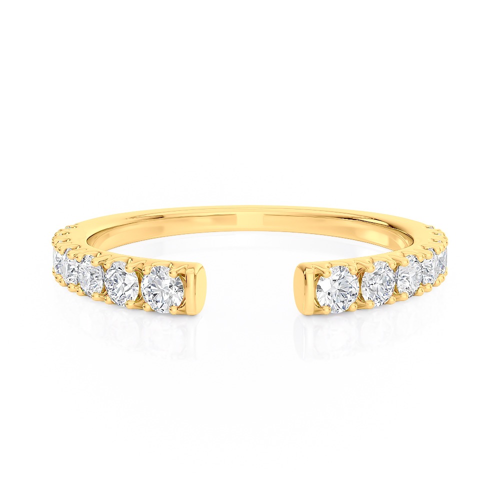 14k Yellow Gold Diamond Open Tapered Band