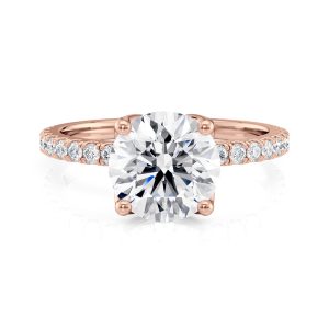 14K Rose Gold Petite Tulip Pave Engagement Ring 14K Rose Gold Petite Tulip Pave Engagement Ring