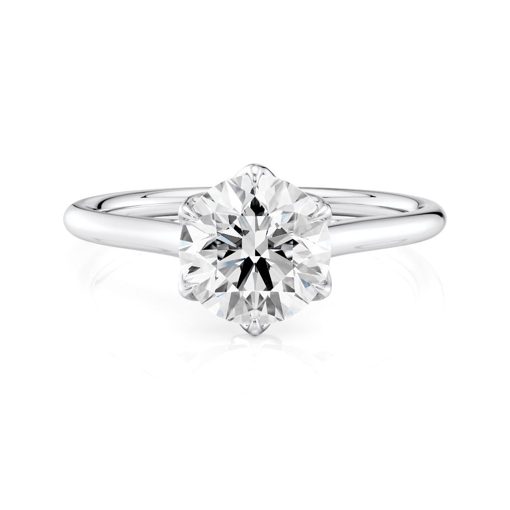Platinum 6 Tulip Cathedral Engagement ring