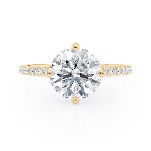 18K Yellow Gold Compass Hidden Halo Ring