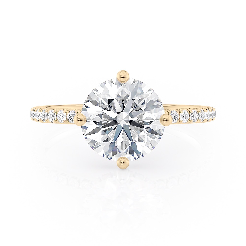 18K Yellow Gold Compass Hidden Halo Ring
