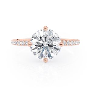 14K Rose Gold Compass Hidden Halo Ring 14K Rose Gold Compass Hidden Halo Ring