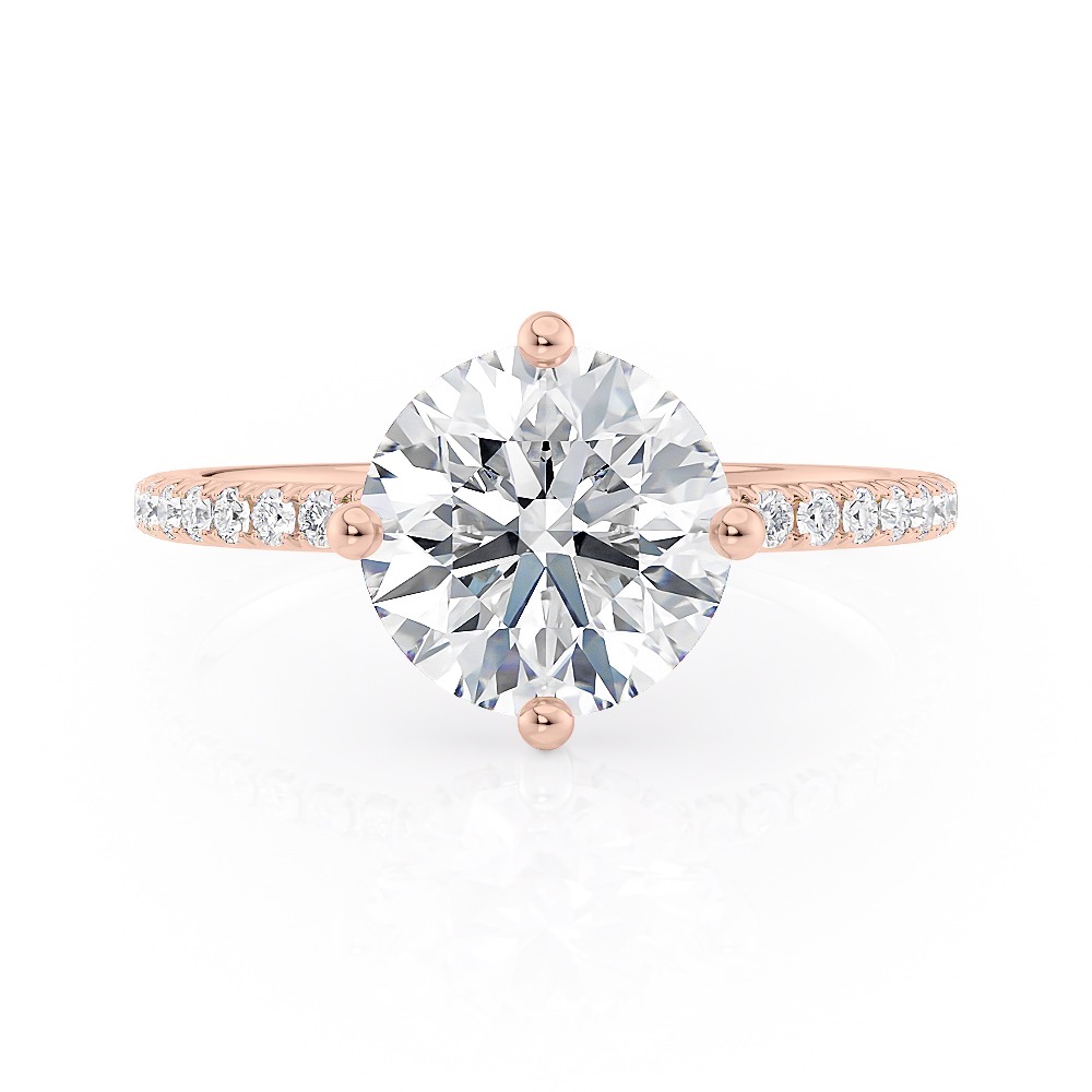 14K Rose Gold Compass Hidden Halo Ring