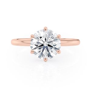 14K Rose Gold Floating 6 Prong Engagement Ring