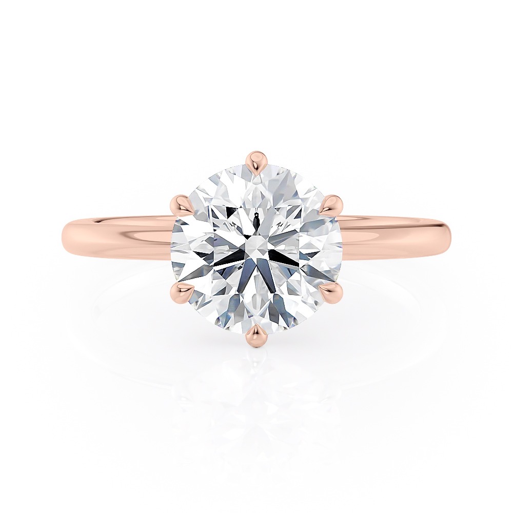 14K Rose Gold Floating 6 Prong Engagement Ring