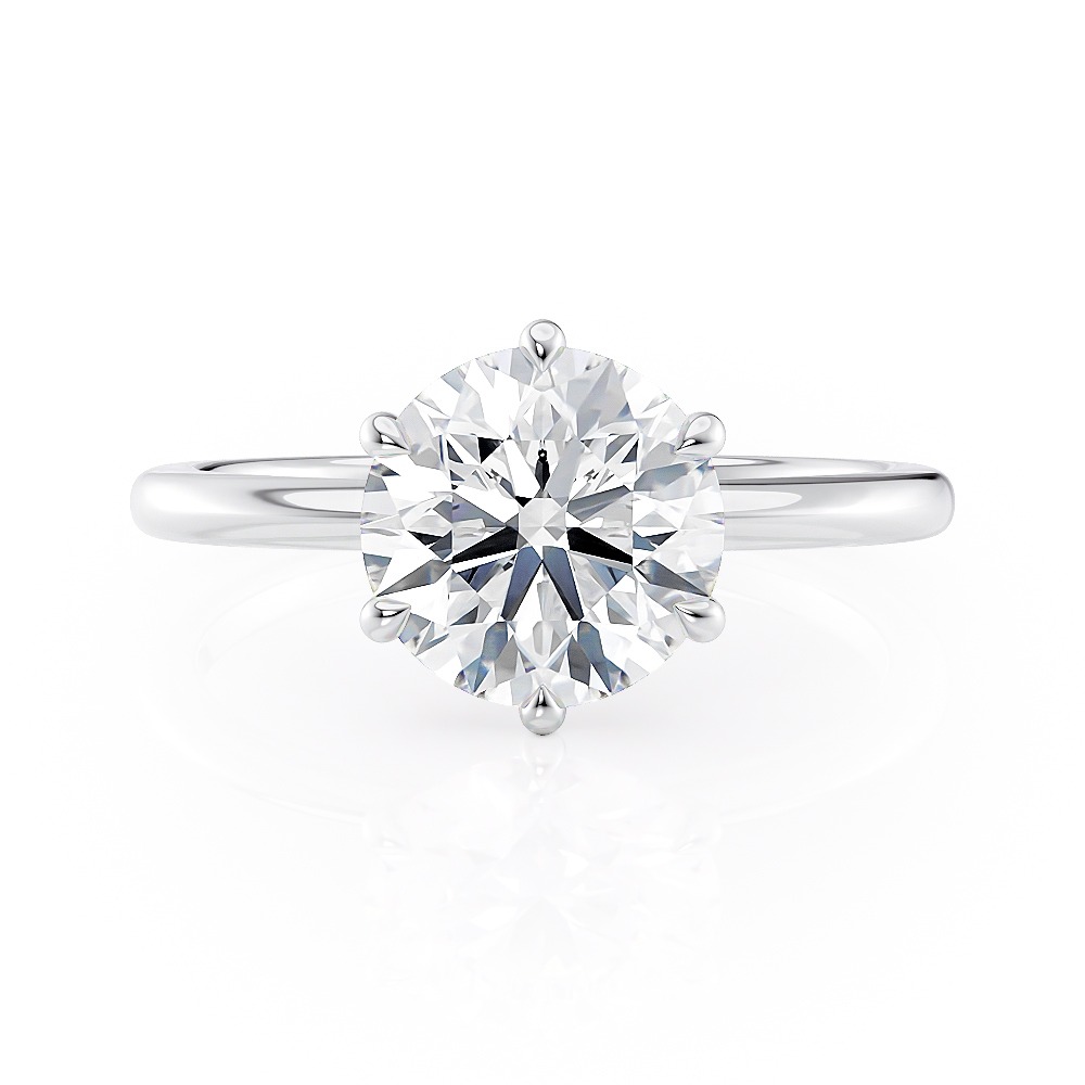 Platinum Floating 6 Prong Engagement Ring