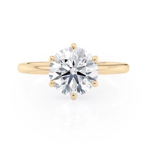 18K Yellow Gold Floating 6 Prong Engagement Ring