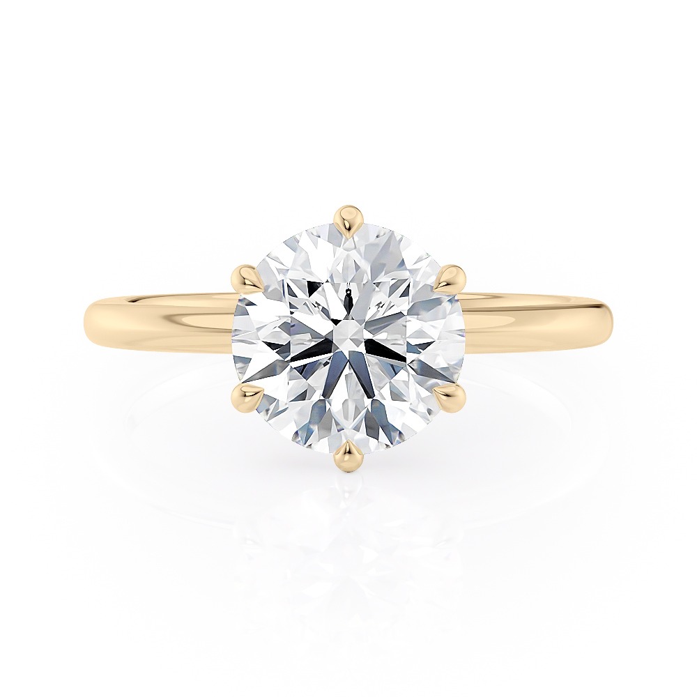 14K Yellow Gold Floating 6 Prong Engagement Ring