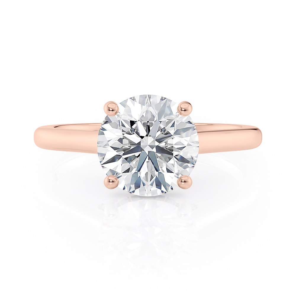 14K Rose Gold Hidden Halo Cathedral & Diamond Bridge Engagement Ring