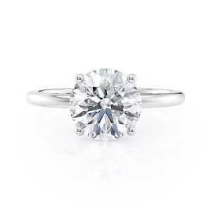 14K White Gold Basket Solitaire Engagement Ring