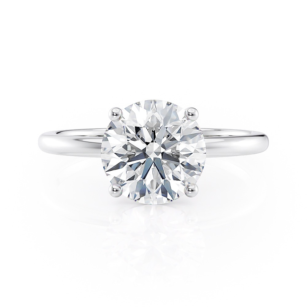 14K White Gold Basket Solitaire Engagement Ring