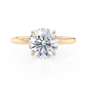 18KY Yellow Gold Basket Solitaire Engagement Ring