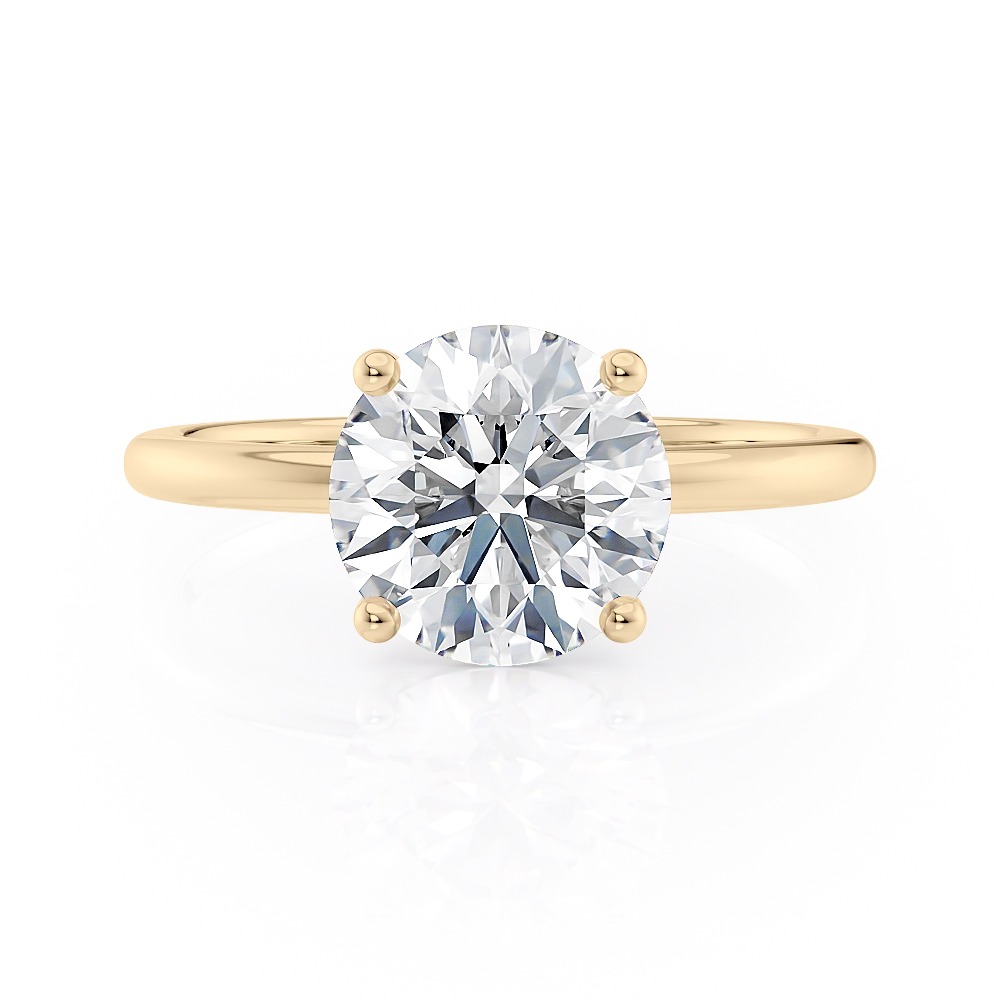 14K Yellow Gold Basket Solitaire Engagement Ring