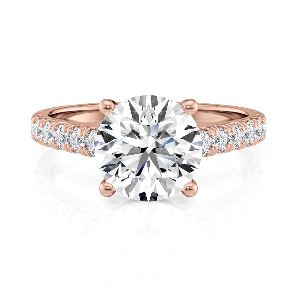 14K Rose Gold Floating Cathedral Engagement Ring