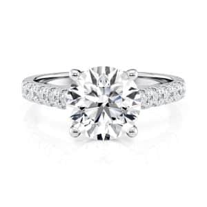 14K White Gold Floating Cathedral Engagement Ring