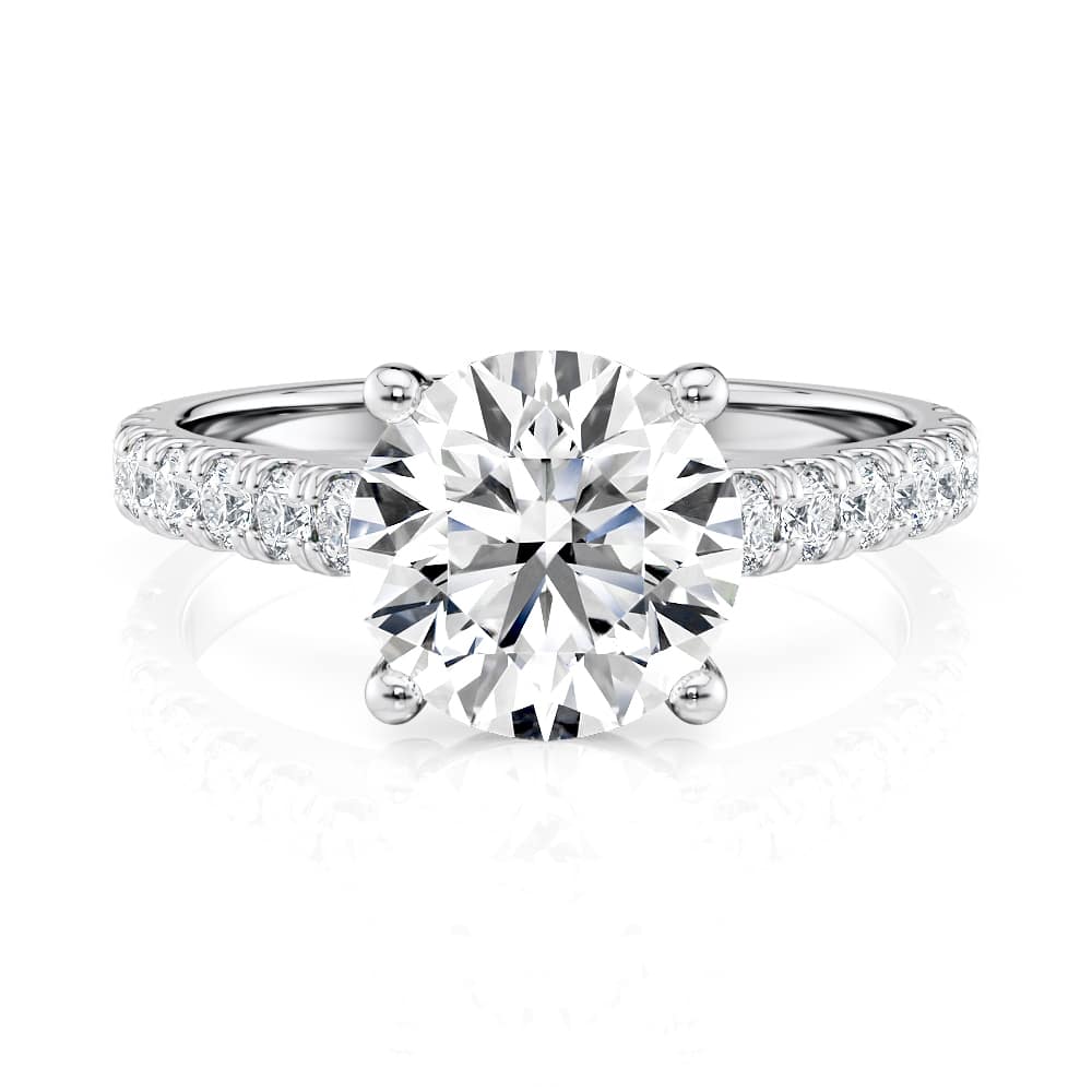 Platinum Floating Cathedral Engagement Ring