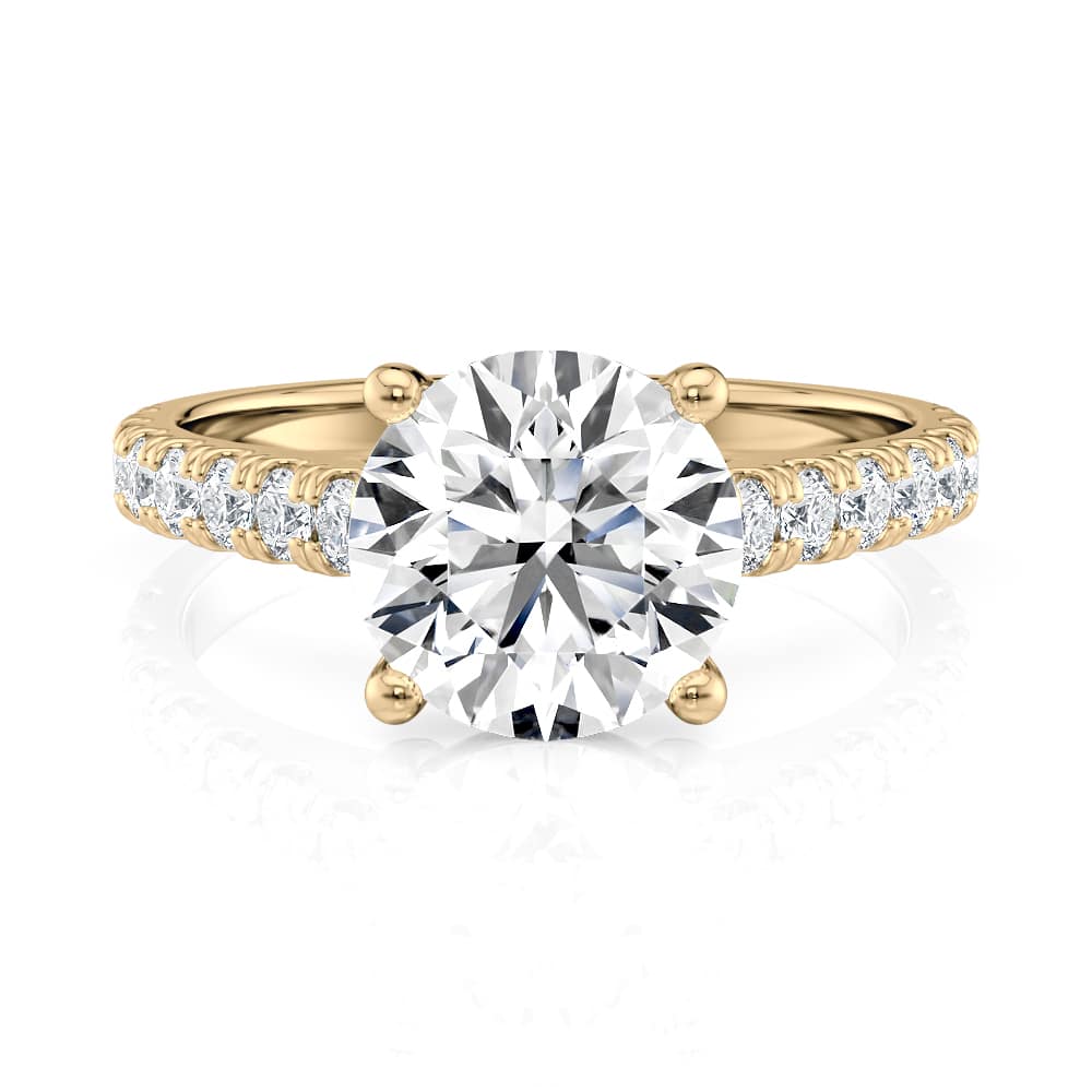 14K Yellow Gold Floating Cathedral Engagement Ring