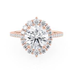 14K Rose Gold North To South Halo Ring 14K Rose Gold North To South Halo Ring