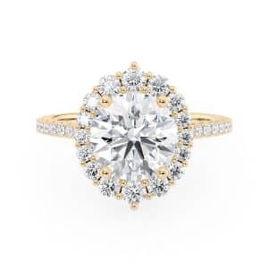 18K Yellow Gold North To South Halo Ring 18K Yellow Gold North To South Halo Ring