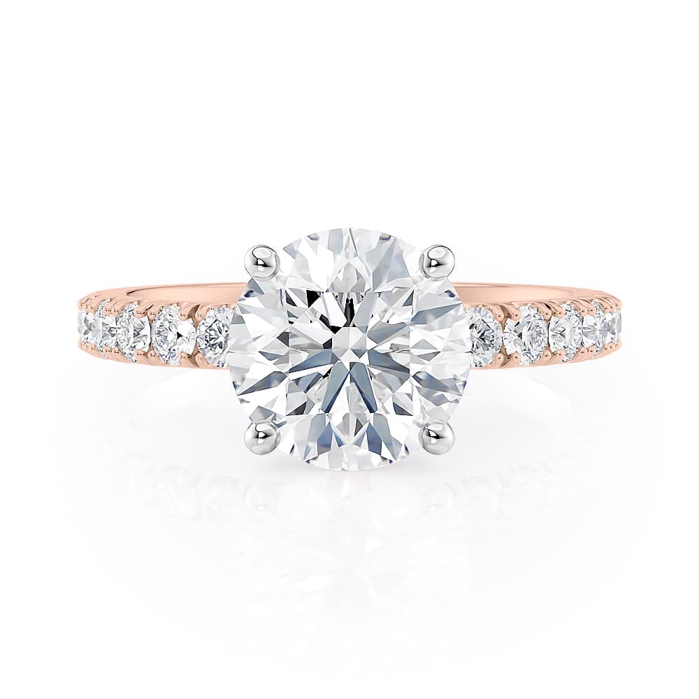 14K Rose Gold Scalloped Pave Engagement Ring