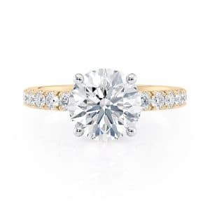 18K Yellow Gold Scalloped Pave Engagement Ring 18K Yellow Gold Scalloped Pave Engagement Ring