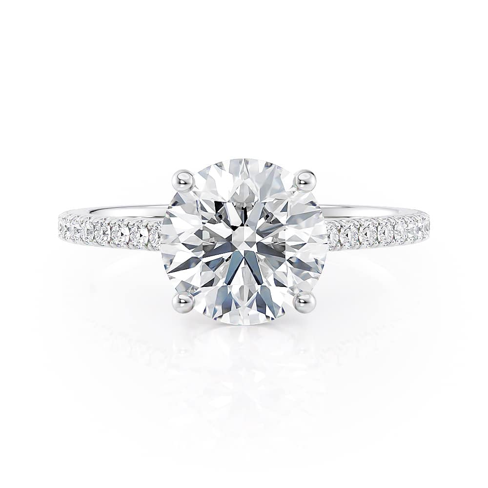 18K White Gold Petite Cathedral Engagement Ring