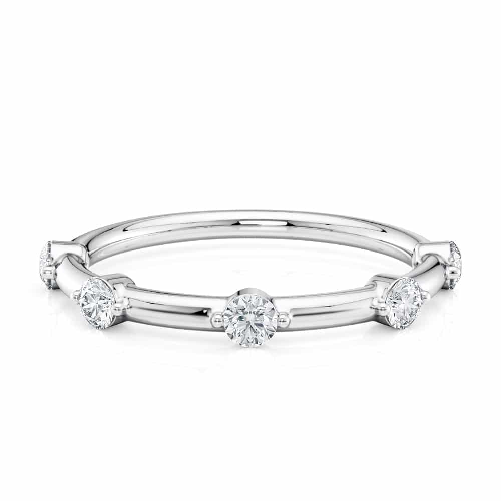 Platinum Spaced Round Diamond Wedding Band (0.28CTW)