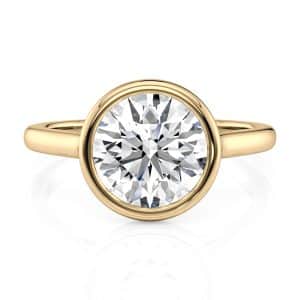 18K Yellow Gold Round Bezel Solitaire 18K Yellow Gold Round Bezel Solitaire